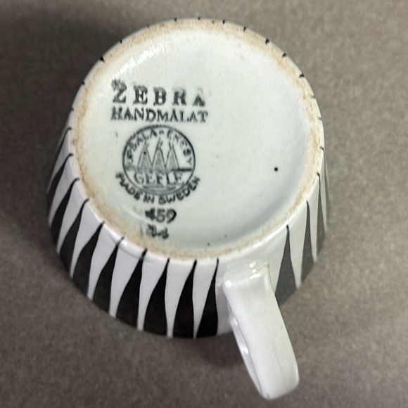 Gefle Upsala Ekeby zebra cup and saucer from Sweden Vintage very Rare - Picture 7 of 13